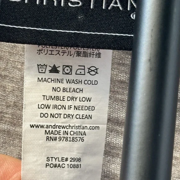 Andrew Christian Men’s Gray Stripe Tank Top Large Athletic Sleeveless Shirt - Picture 9 of 10